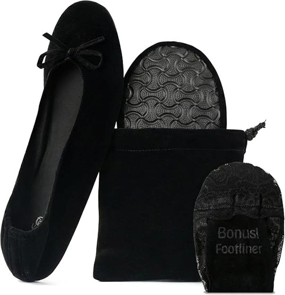 Silky Toes Velvet for Women–Portable Ballet Shoes Velvet Black Size XX-Large